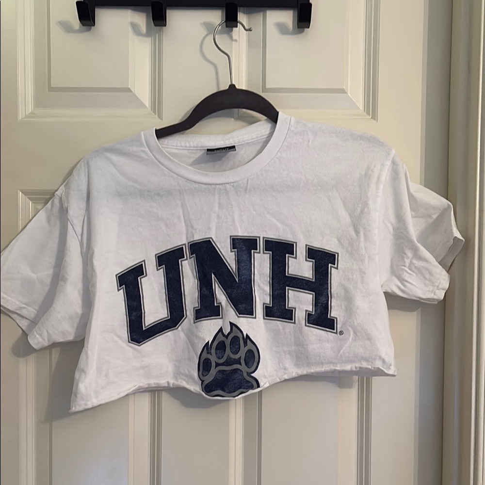 Cropped UNH White T-Shirt